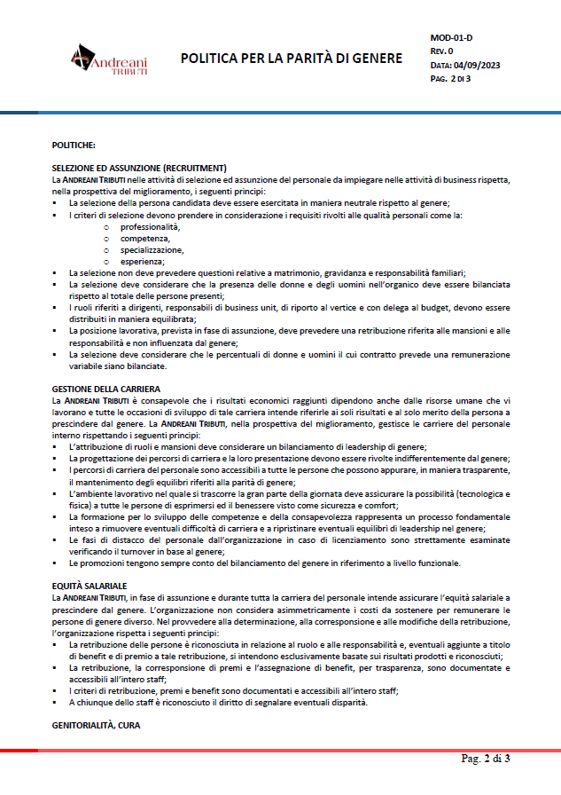 Politica per la parità di genere - Pagina 2