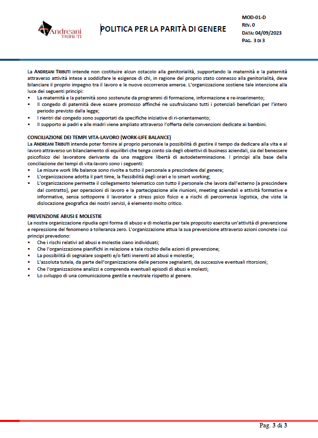 Politica per la parità di genere - Pagina 3